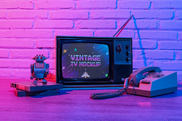 Vintage television mockup design