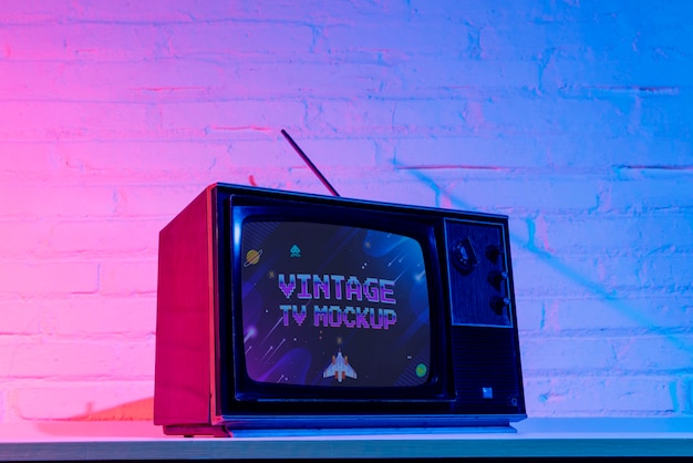 Vintage television mockup design