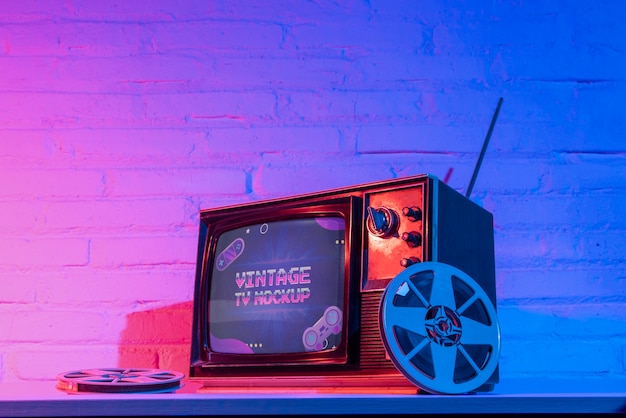 Vintage television mockup design