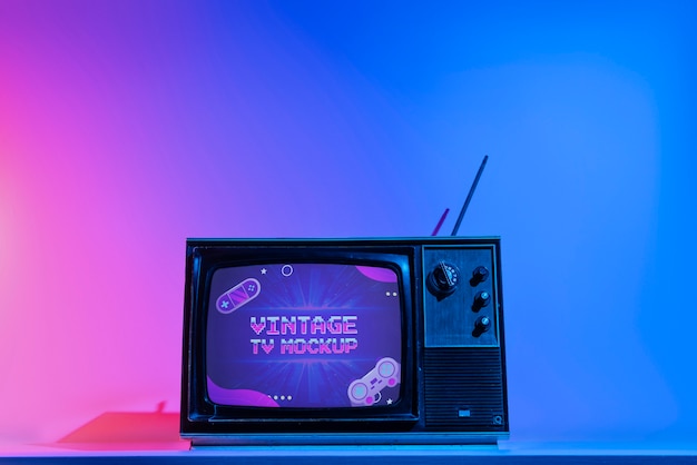 Vintage television mockup design