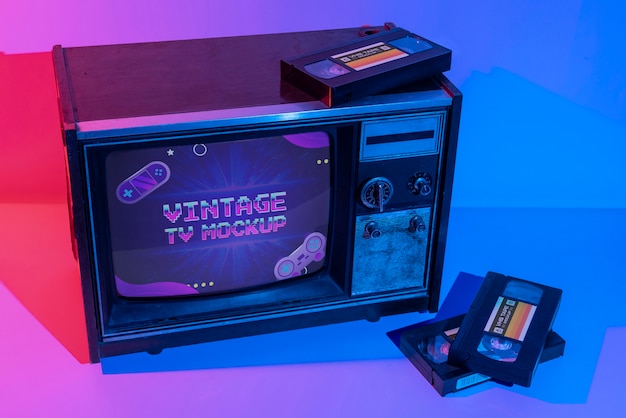 Vintage television mockup design