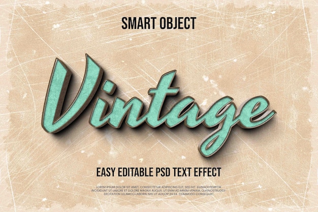 VINTAGE TEXT EFFECT SMART OBJECT EASY EDITABLE