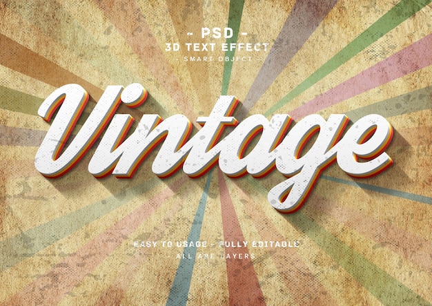 A vintage text effect with a colorful background