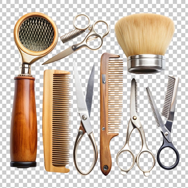 PSD vintage tools of barber shop