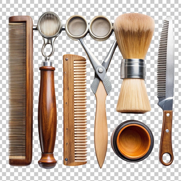 PSD vintage tools of barber shop