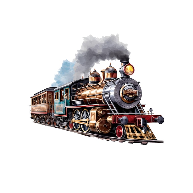 Vintage Train cartoon icon vector