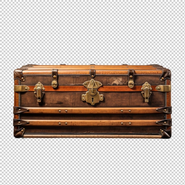 Vintage Trunk Coffee Table isolated on transparent background Generative AI