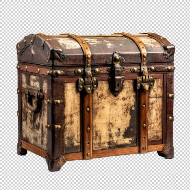 Vintage Trunk Nightstand isolated on transparent background Generative AI