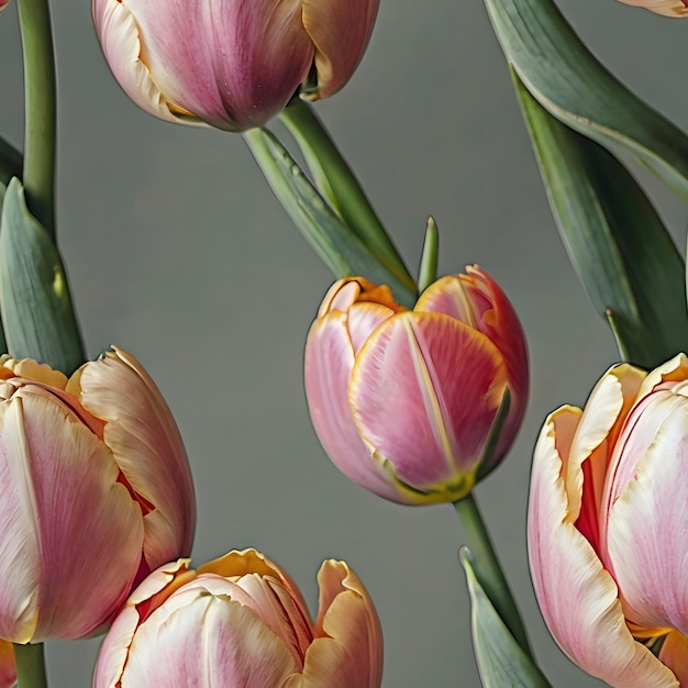 Vintage tulip pattern exudes warmth and charm Seamless pattern