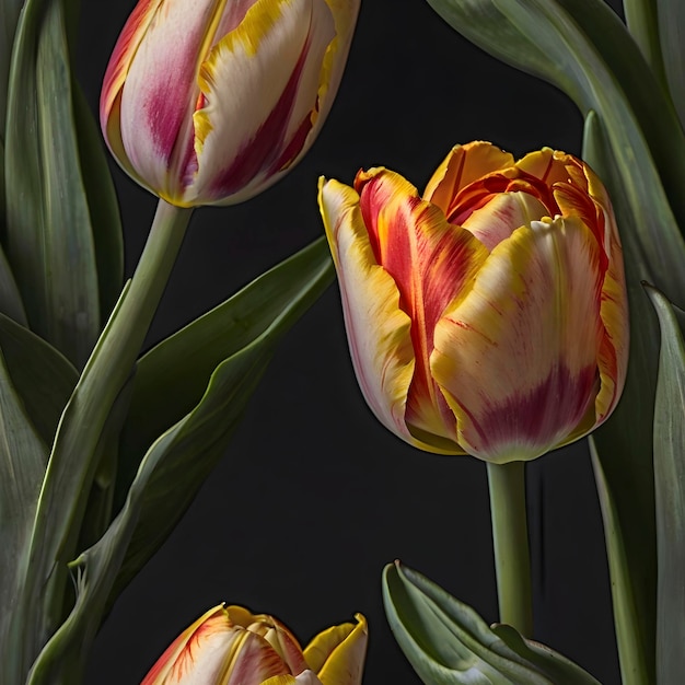 Vintage tulip pattern exudes warmth and charm Seamless pattern