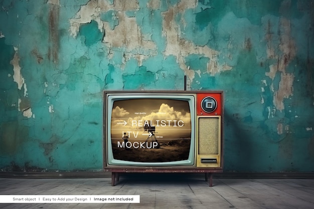 PSD vintage tv mockup