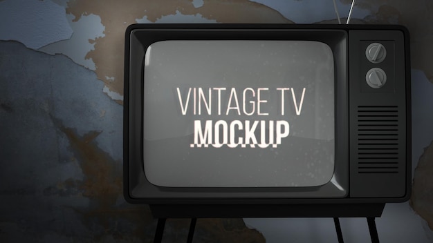 PSD vintage tv photo mockup