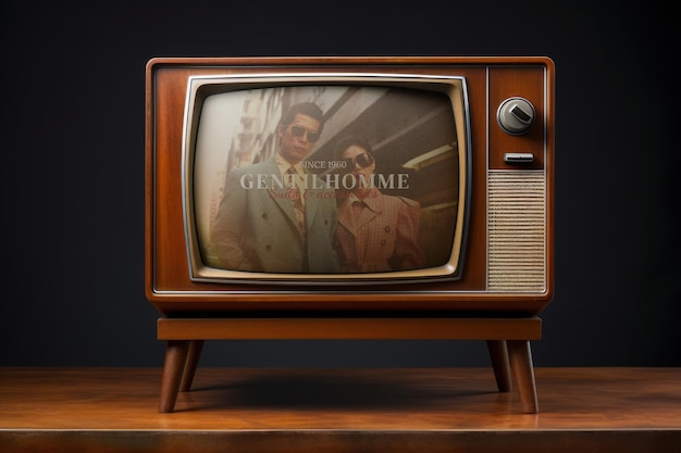 Vintage TV screen mockup psd