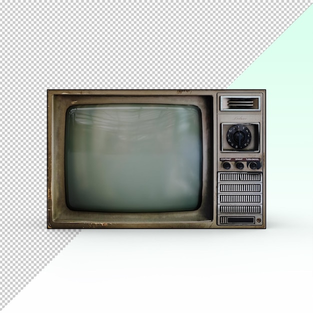 vintage tv set isolated