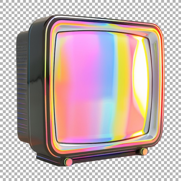 PSD vintage tv on transparent background ai generated