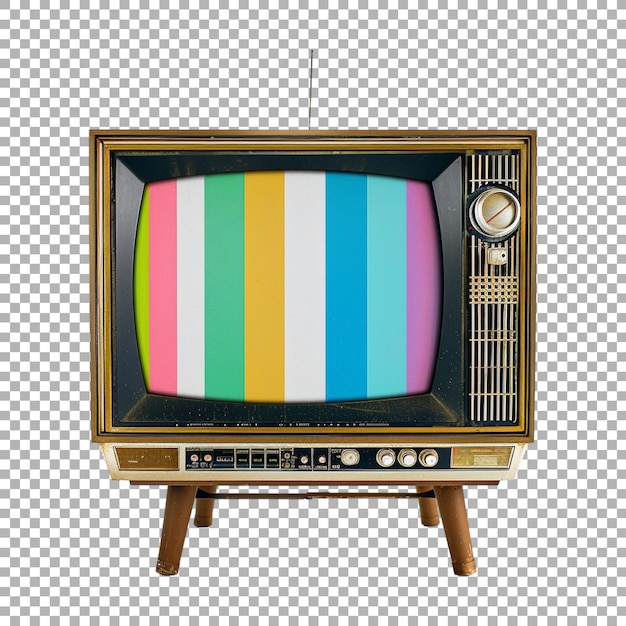 PSD vintage tv on transparent background ai generated