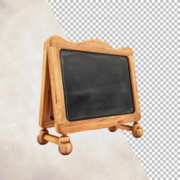 Vintage wooden chalkboard Isolated on transparent background