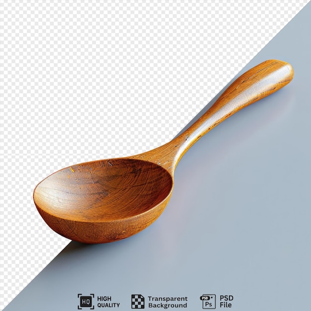 vintage wooden spoons with wooden handles and a dark shadow on a blue background png psd