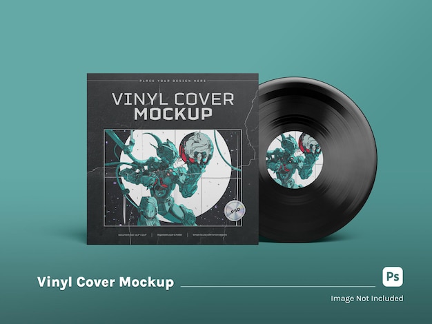 Vinyl Mockup and Cover Eye-level Front view