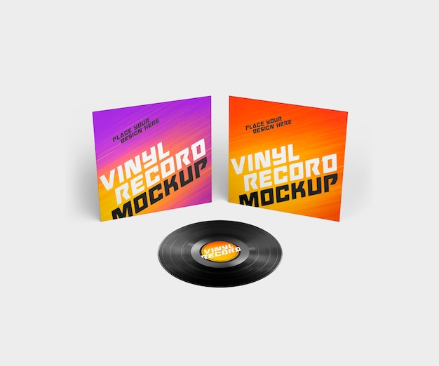 Vinyl record mockup psd template