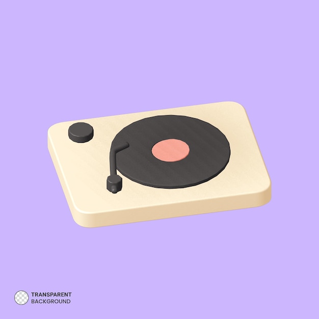 PSD vinyl record player 3d render vector illustrations