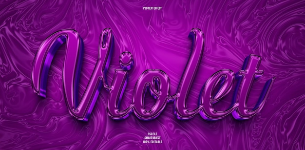 Violet 3D editable text effect