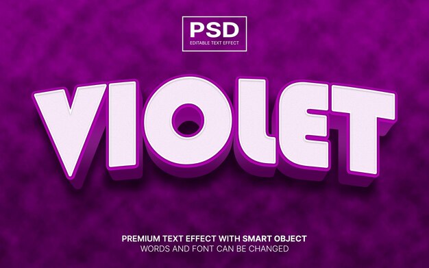 Violet PSD editable text effect