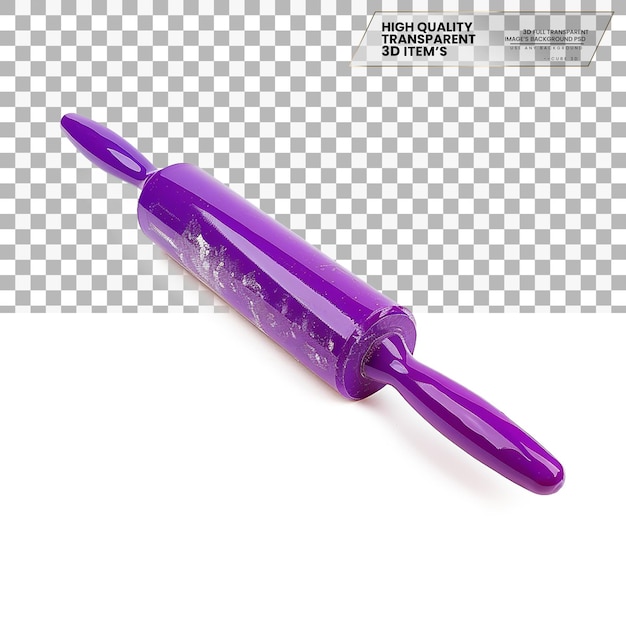 PSD violet rolling pin a heavyduty rolling pin for rolling dough on transparent background