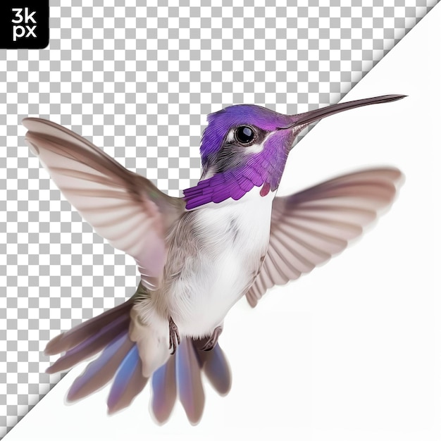 Violetcrowned Hummingbird Isolated on Transparent Background