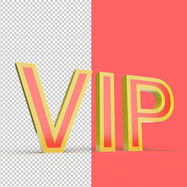 VIP 3d rendering 3d letters isolated front view exclusive member concept HDillustration