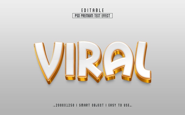 Viral 3d editable text effect premium psd with background