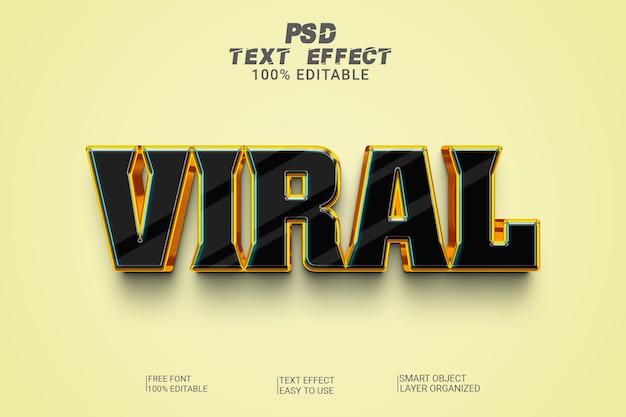 Viral 3d psd text effect