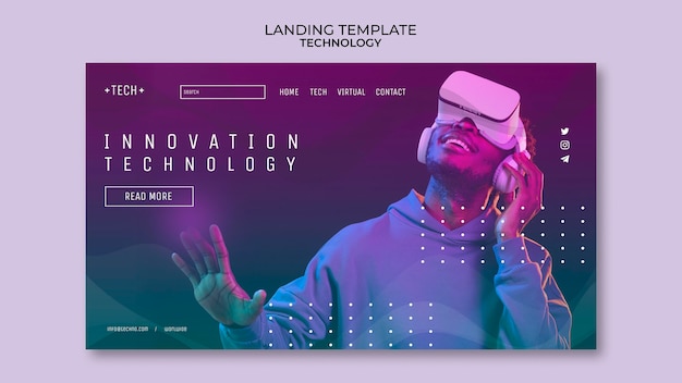 Virtual reality glasses landing page