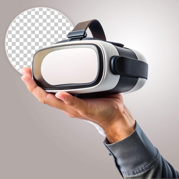 PSD virtual reality headset on transparent background