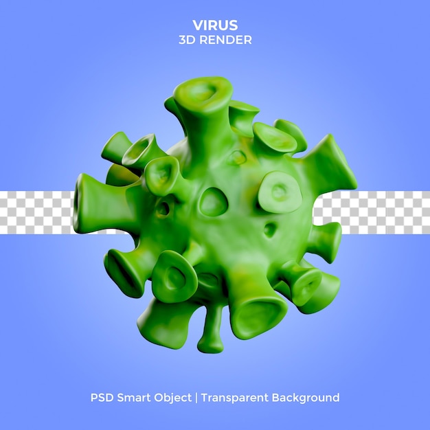 virus illustration 3d render isolated premium psd