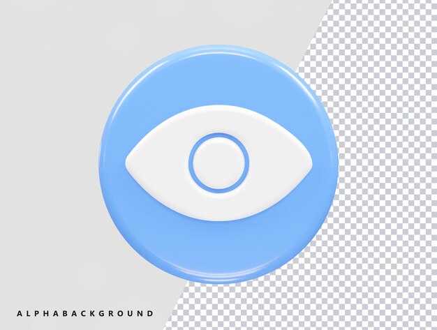 PSD visibility icon render 3d element transparent