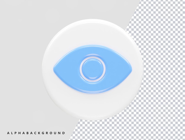 PSD visibility icon render 3d element transparent