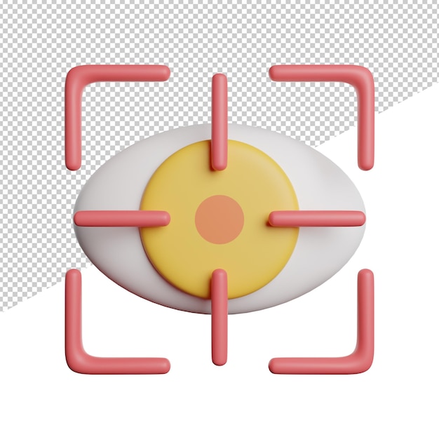 Vision Target Focus front view 3 rendering icon illustration on transparent background