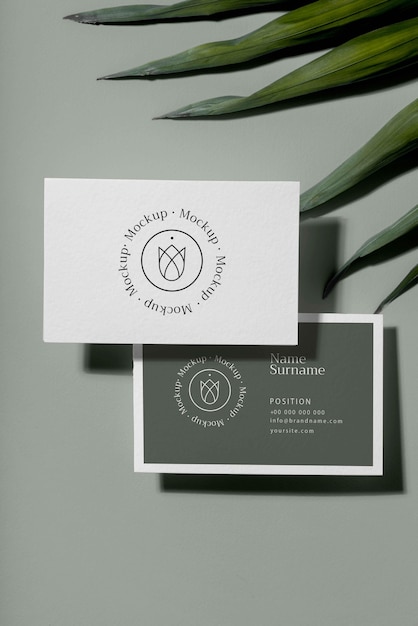 Visiting business card design mockup