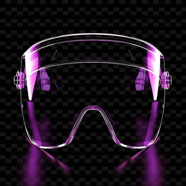 PSD visor with a protective design made with clear pvc glowing i png unique neon fashion clothing