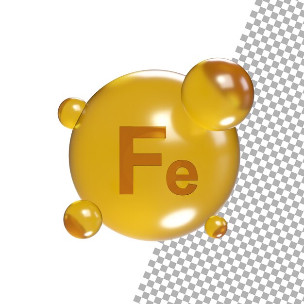 PSD vitamin fe 3d render icon