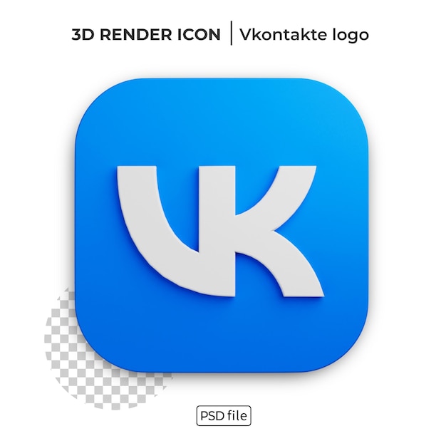 Vkontakte 3d render logo