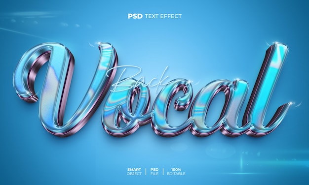 Vocal 3D editable text effect