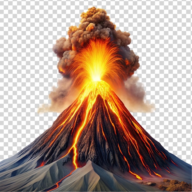 PSD volcano isolated on transparent background