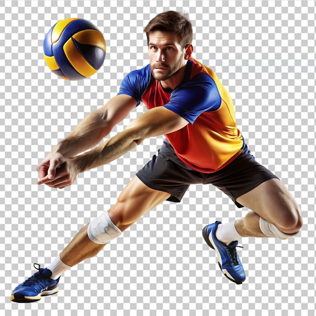 volleyball player players in action on transparent background