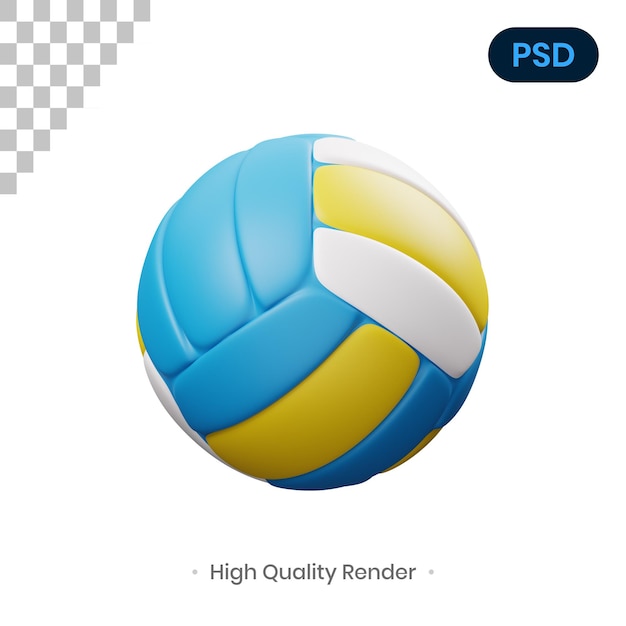 Vollyball 3D Render Illustration Premium Psd