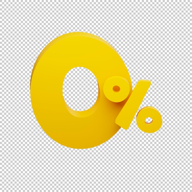 Volume yellow zero percent on a transparent background