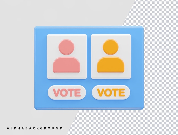 Vote icon illustration 3d rendering