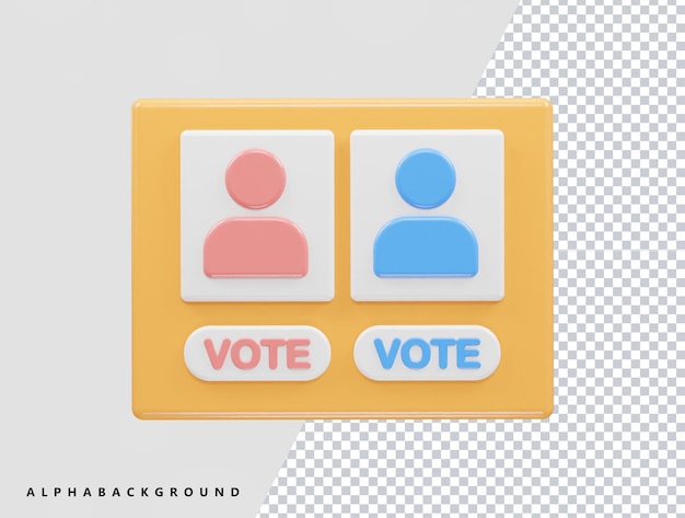 Vote icon illustration 3d rendering