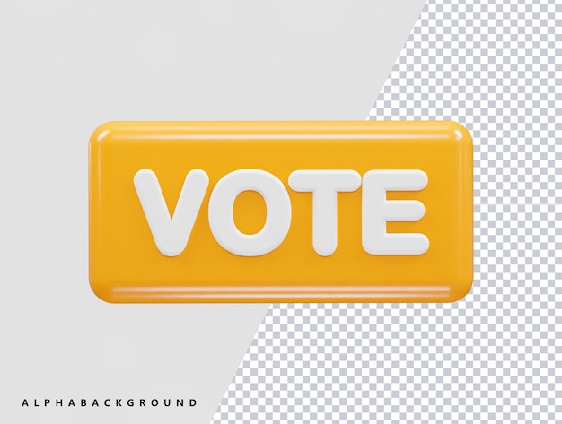 Vote icon illustration 3d rendering